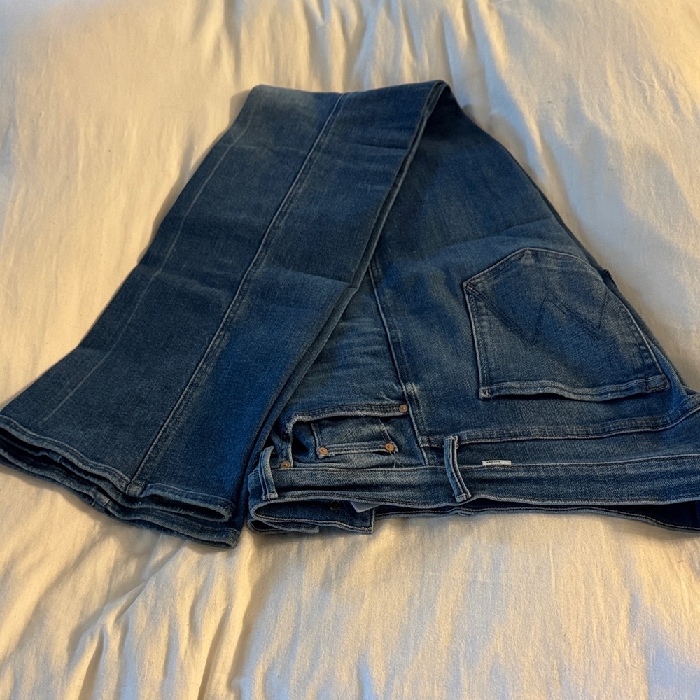 MOTHER Dark Blue Flare & Wide Leg Jeans